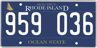 RI license plate 959036