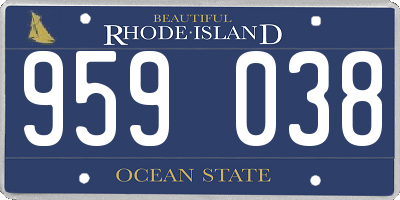 RI license plate 959038