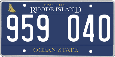 RI license plate 959040