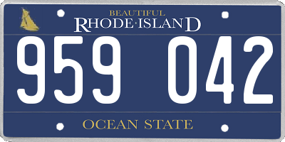 RI license plate 959042