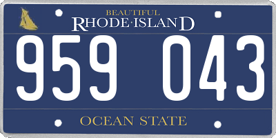 RI license plate 959043