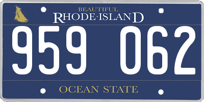 RI license plate 959062