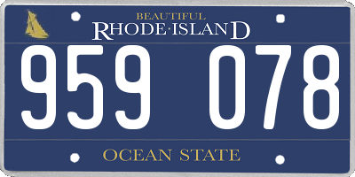 RI license plate 959078