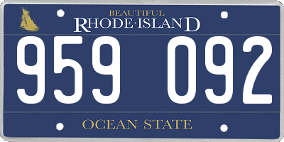 RI license plate 959092