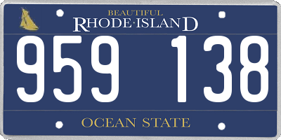 RI license plate 959138