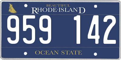 RI license plate 959142