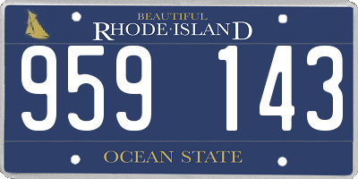 RI license plate 959143