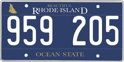 RI license plate 959205