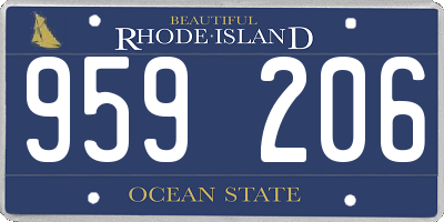 RI license plate 959206