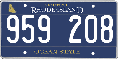 RI license plate 959208
