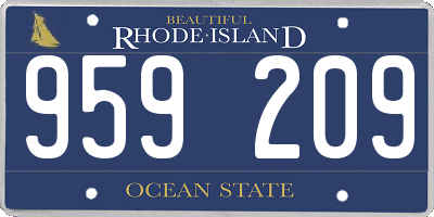 RI license plate 959209