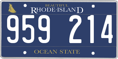 RI license plate 959214
