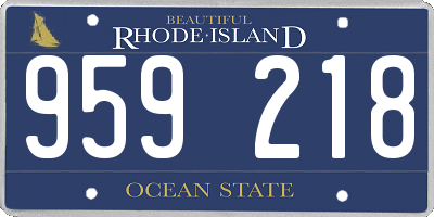 RI license plate 959218