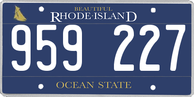 RI license plate 959227