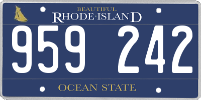 RI license plate 959242