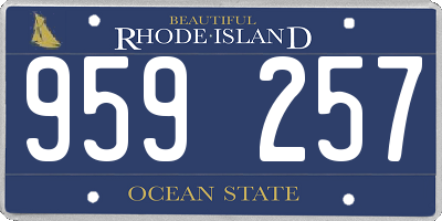 RI license plate 959257