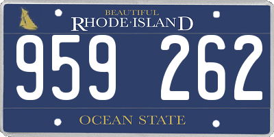 RI license plate 959262