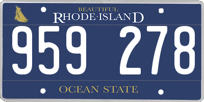 RI license plate 959278