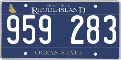RI license plate 959283