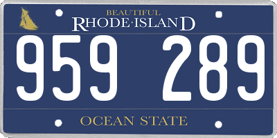 RI license plate 959289