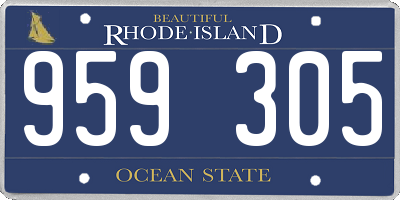 RI license plate 959305
