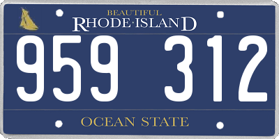 RI license plate 959312