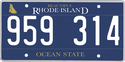RI license plate 959314