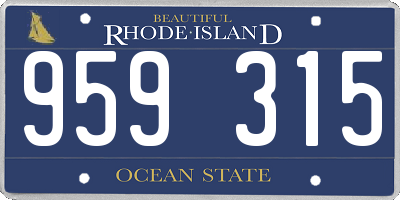 RI license plate 959315