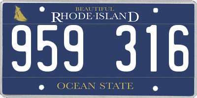 RI license plate 959316