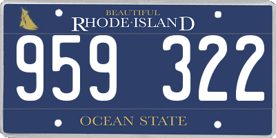 RI license plate 959322