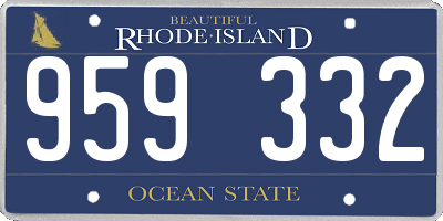 RI license plate 959332