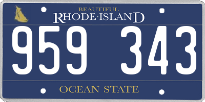 RI license plate 959343