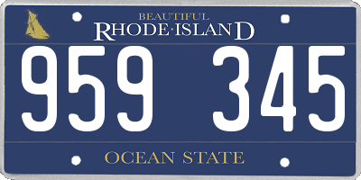 RI license plate 959345