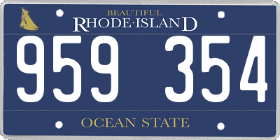 RI license plate 959354