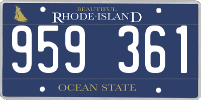 RI license plate 959361