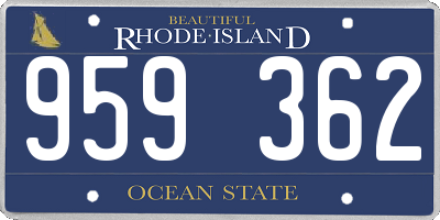 RI license plate 959362