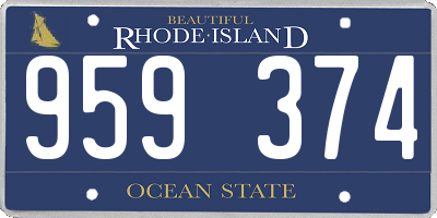 RI license plate 959374