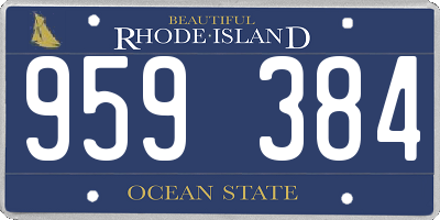RI license plate 959384