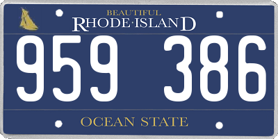 RI license plate 959386