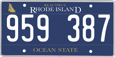 RI license plate 959387