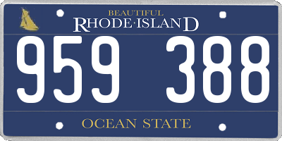 RI license plate 959388
