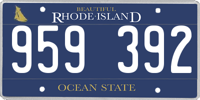 RI license plate 959392