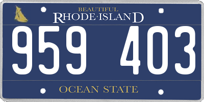 RI license plate 959403