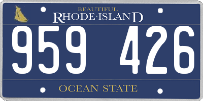 RI license plate 959426