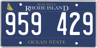 RI license plate 959429