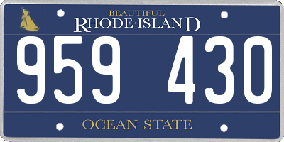 RI license plate 959430