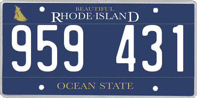 RI license plate 959431