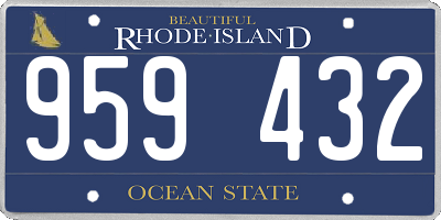 RI license plate 959432