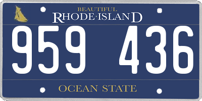 RI license plate 959436