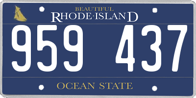 RI license plate 959437
